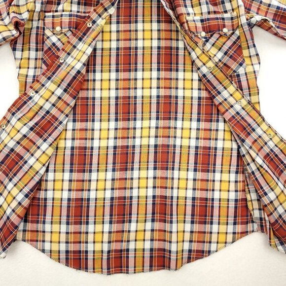 Dee Cee Pearl Snap Western Vintage USA Shirt Plaid Sawtooth Pockets 14 1/2, 34 - Picture 6 of 10